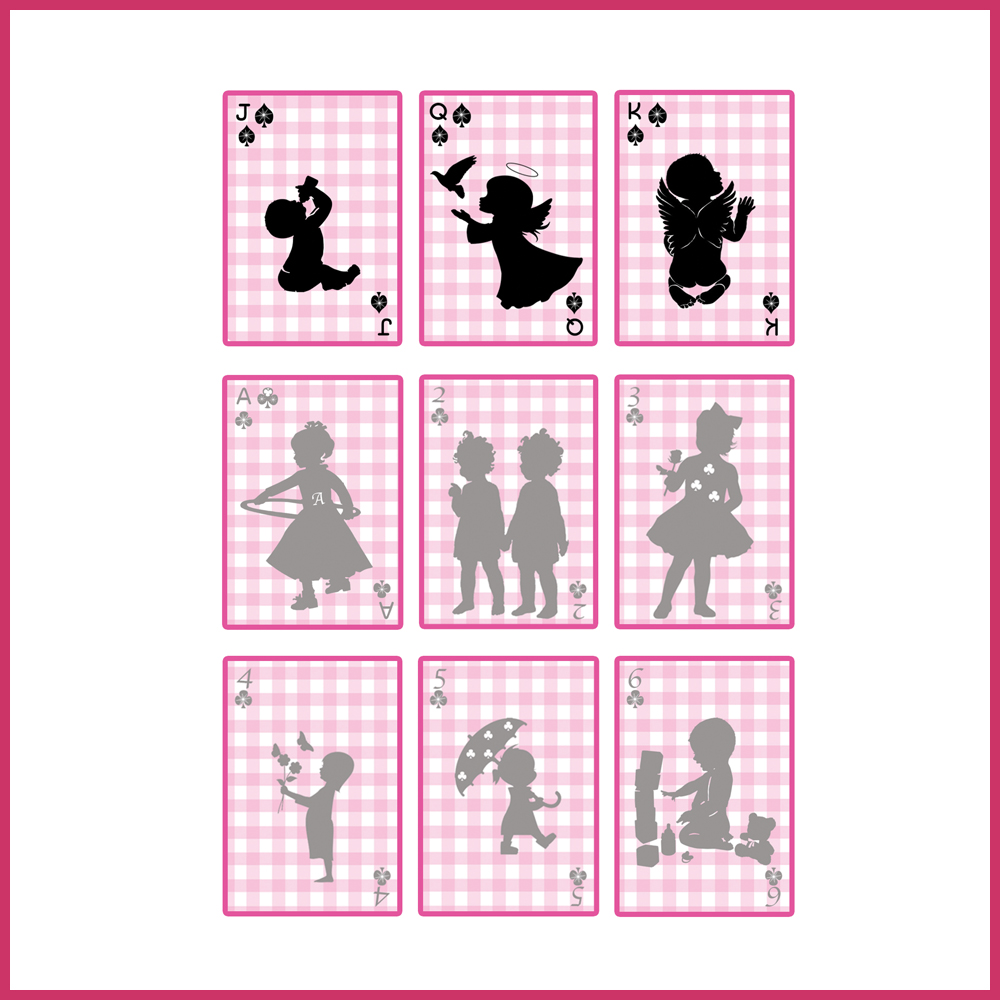 7 playing cards baby shower kids poker