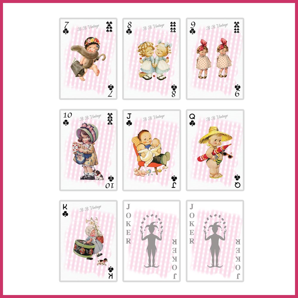 7 playing cards baby shower kids poker birth