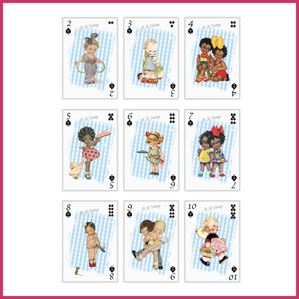 5 playing cards baby shower kids poker birth