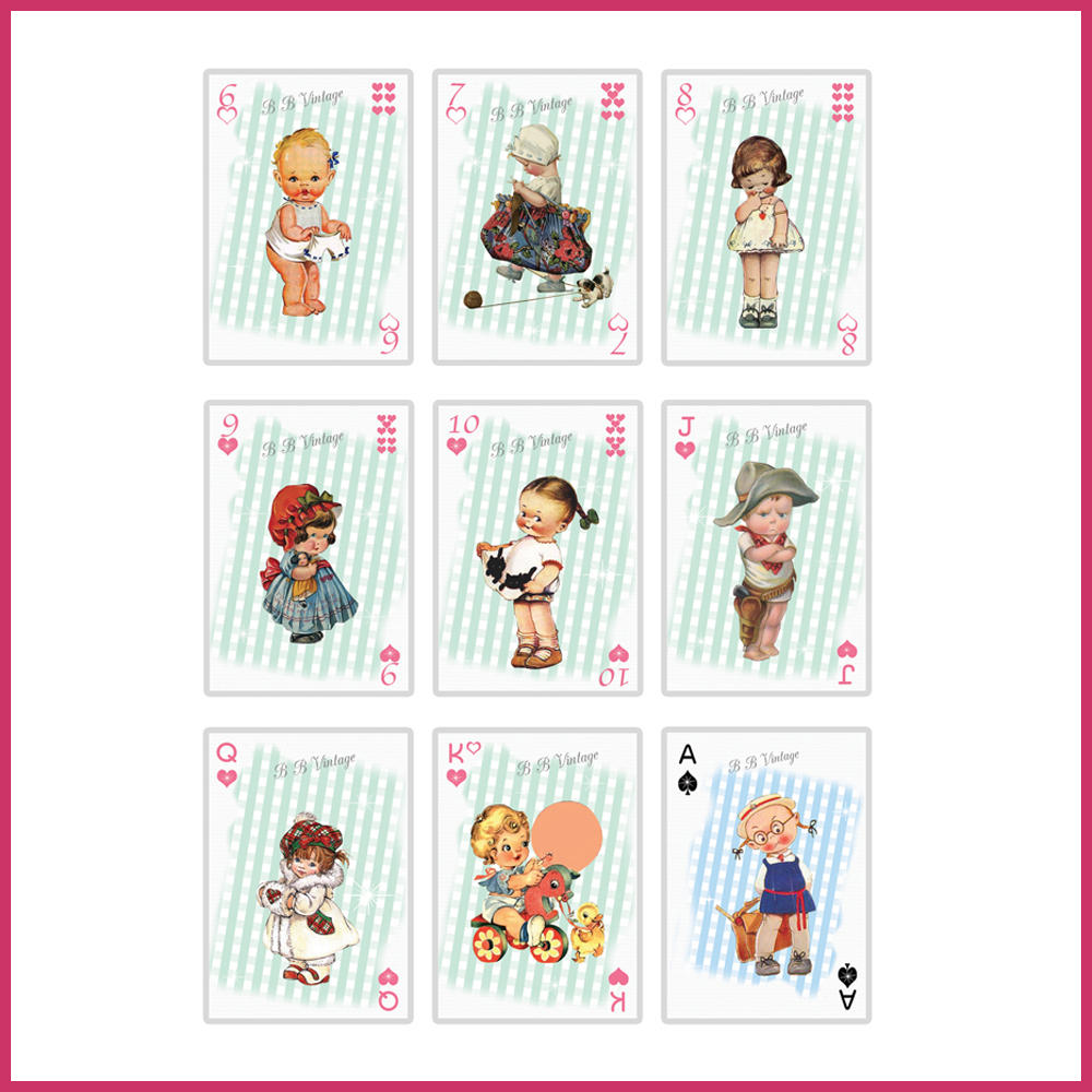 4 playing cards baby shower kids poker birth