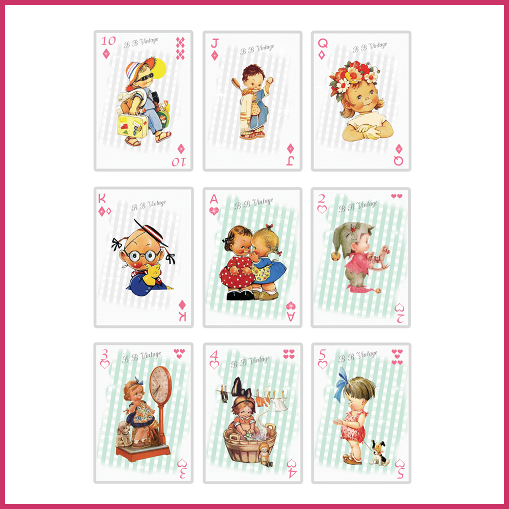 3 playing cards baby shower kids poker birth