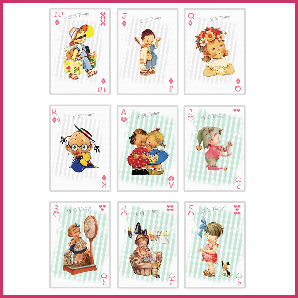 9 playing cards baby shower kids poker birth