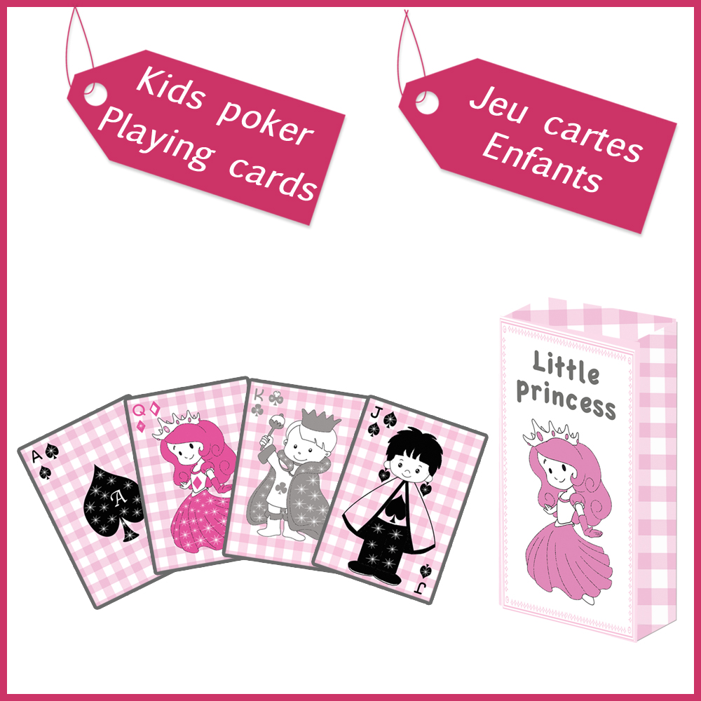 1 jeu carte enfant vichy princesse fille