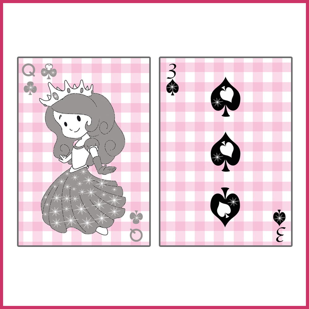 2 jeu carte enfant vichy princesse fille