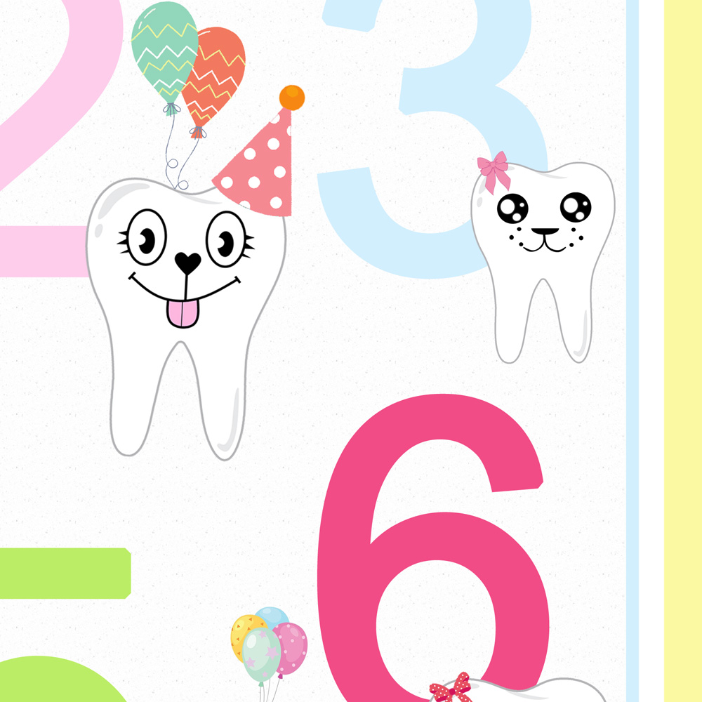7 Affiche chiifre enfants avec dents