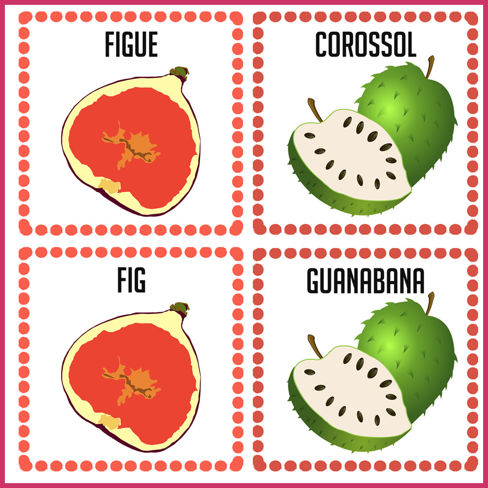 6 jeu mémory les fruits