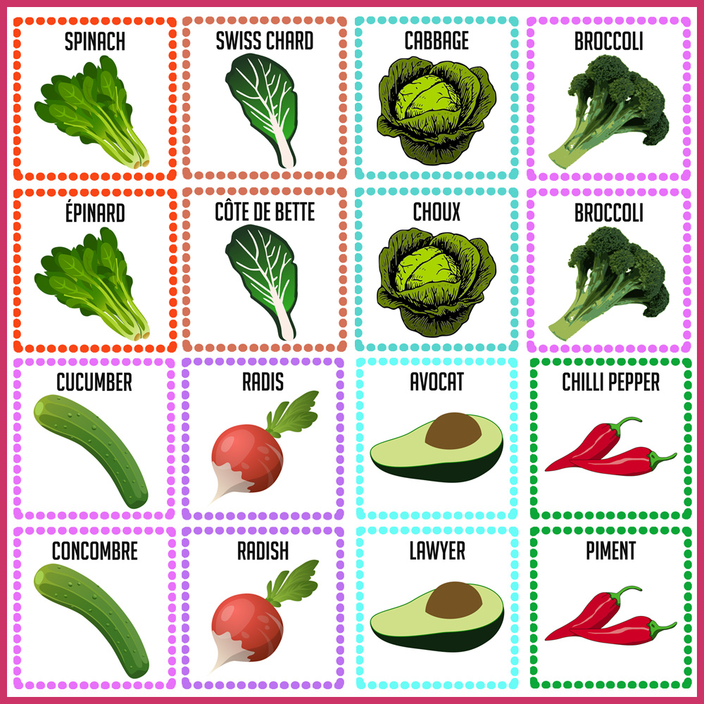 6 jeu mémory legume
