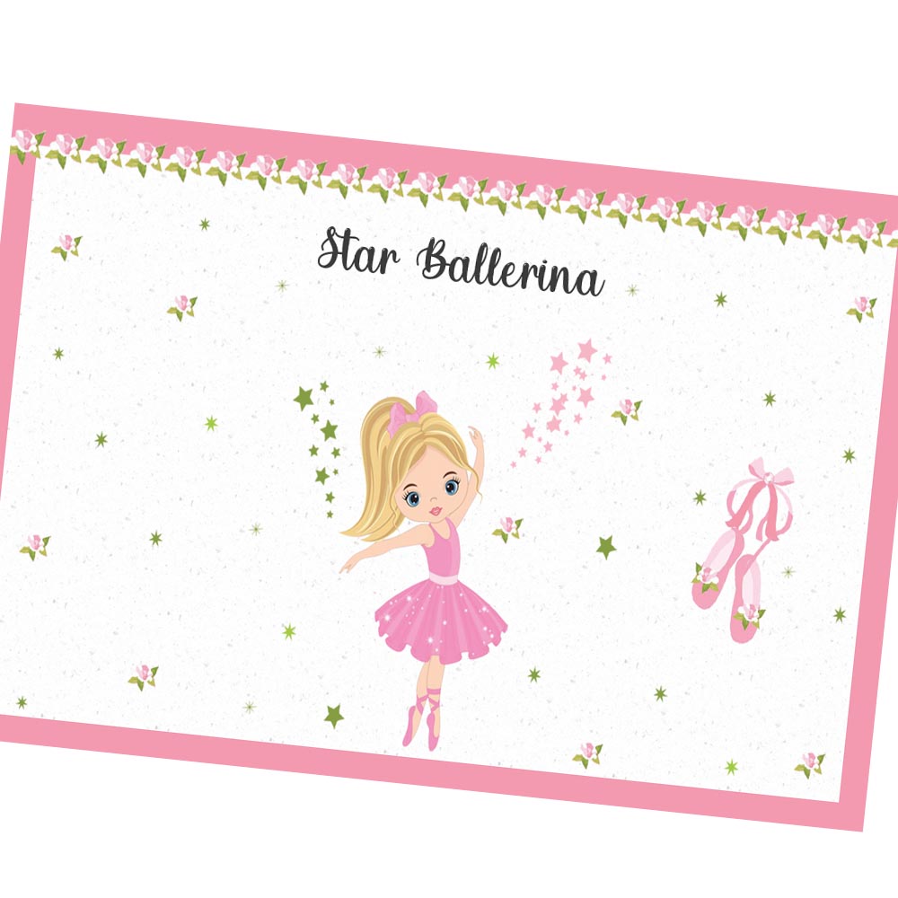 4 Birthday cards ballerina pink girl