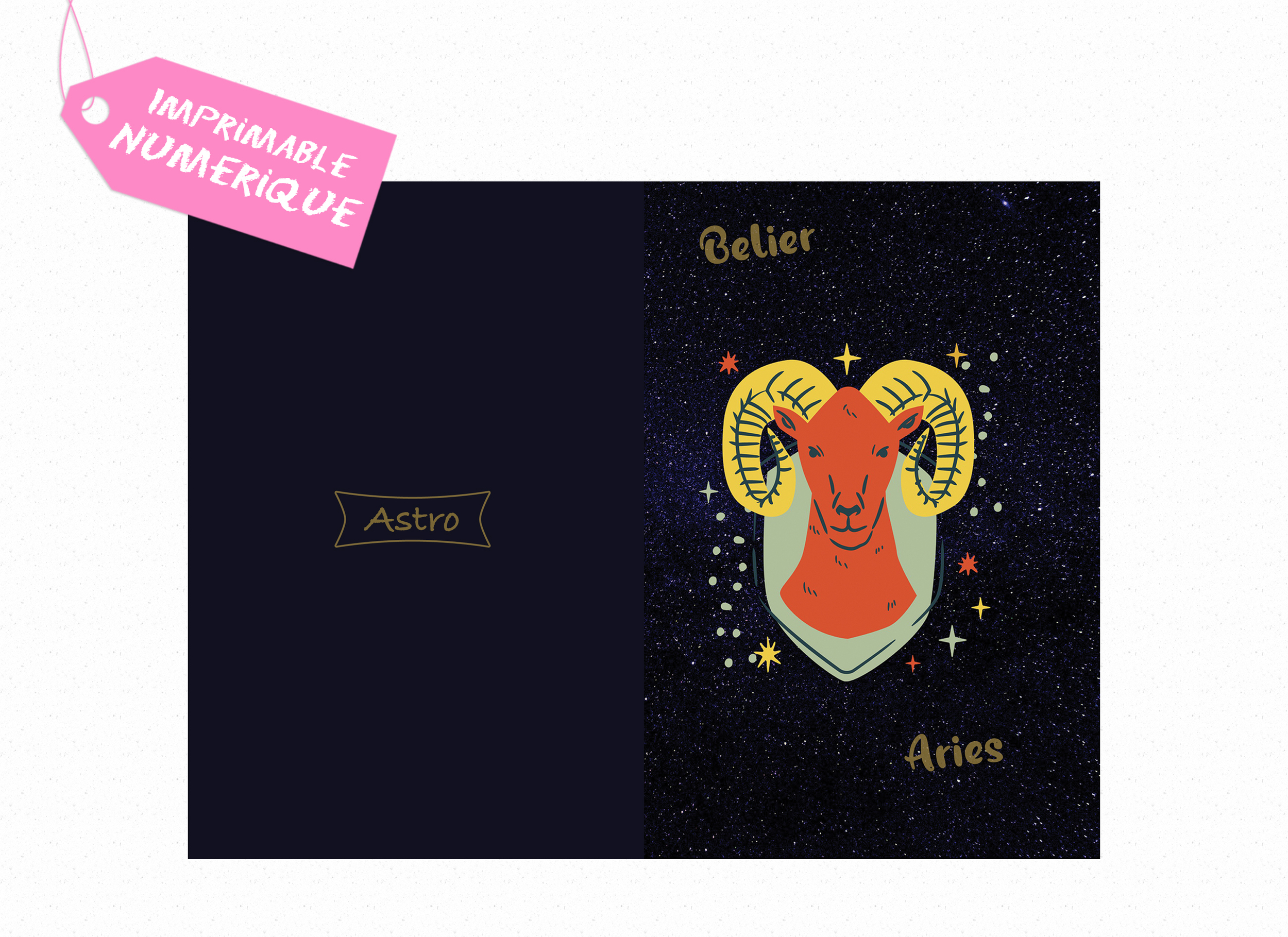 Carte postal astrologie zodiaque belier