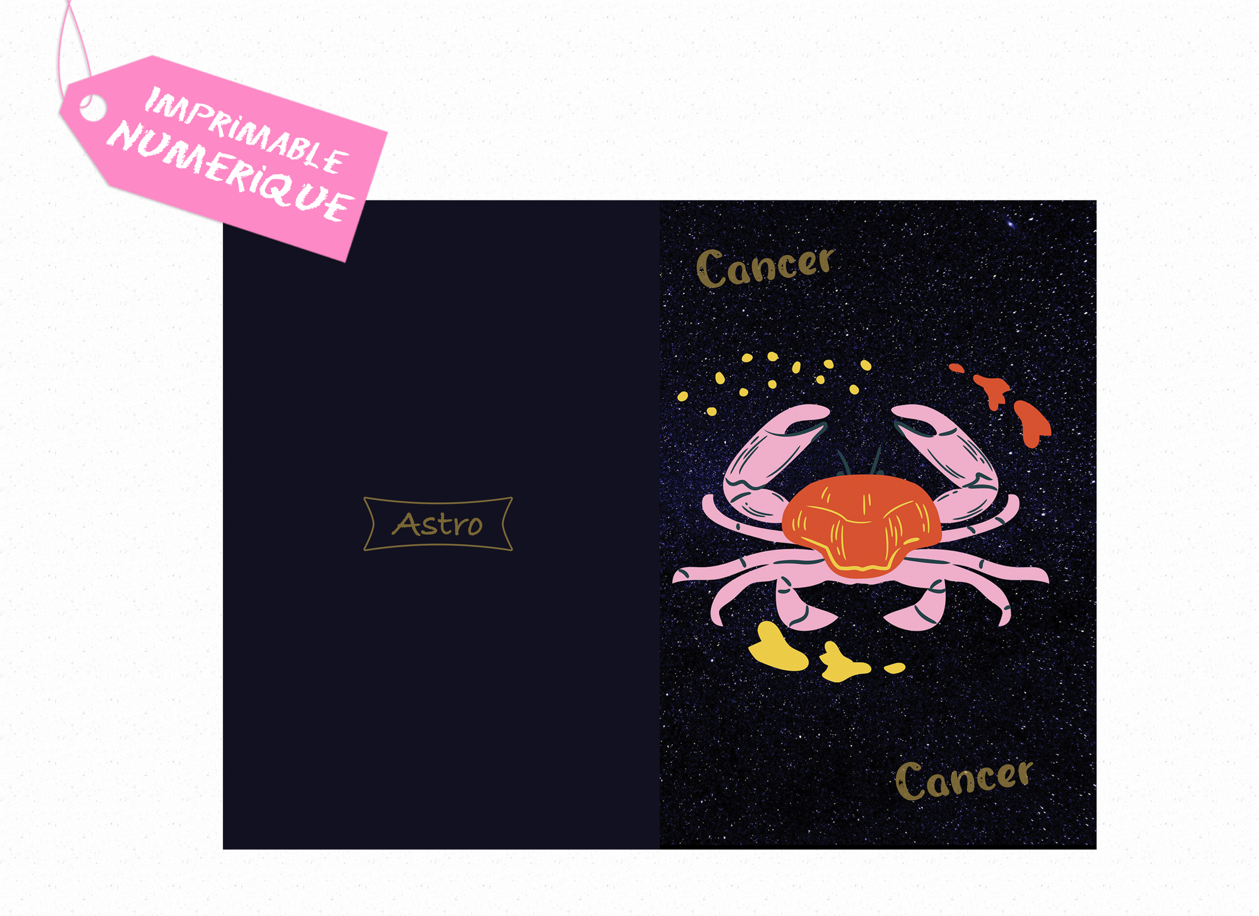 Carte postal astrologie zodiaque cancer