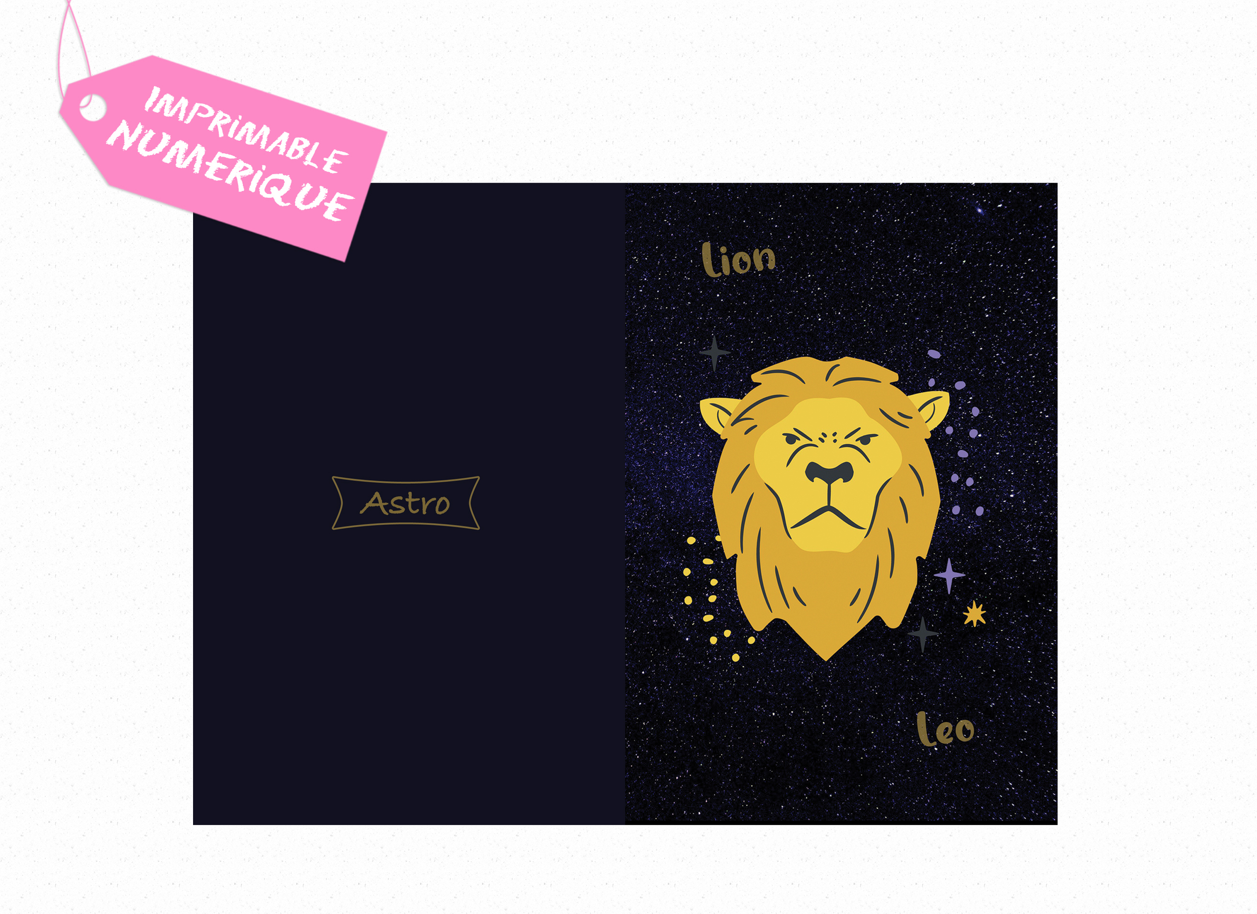Carte postal astrologie zodiaque lion