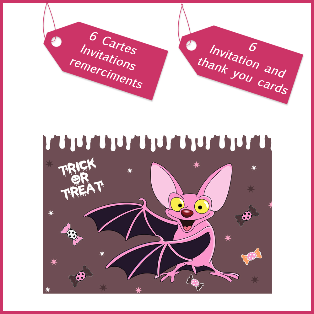 1 Cartes invitation remerciment halloween