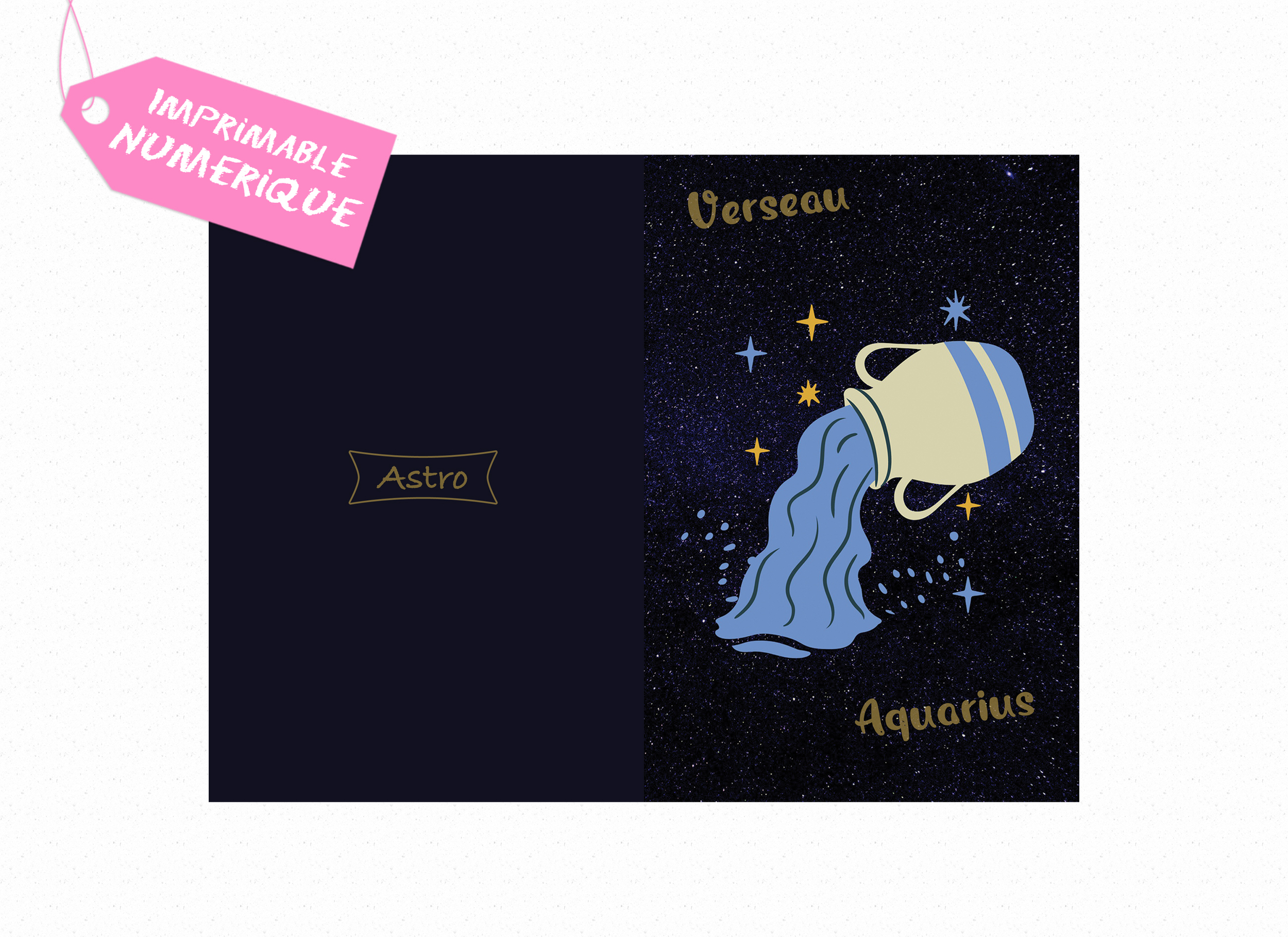 Carte postal astrologie zodiaque verseau