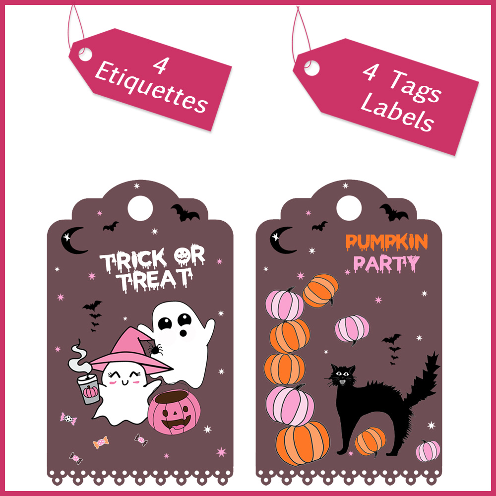 1Tags label Halloween fantome etiquette