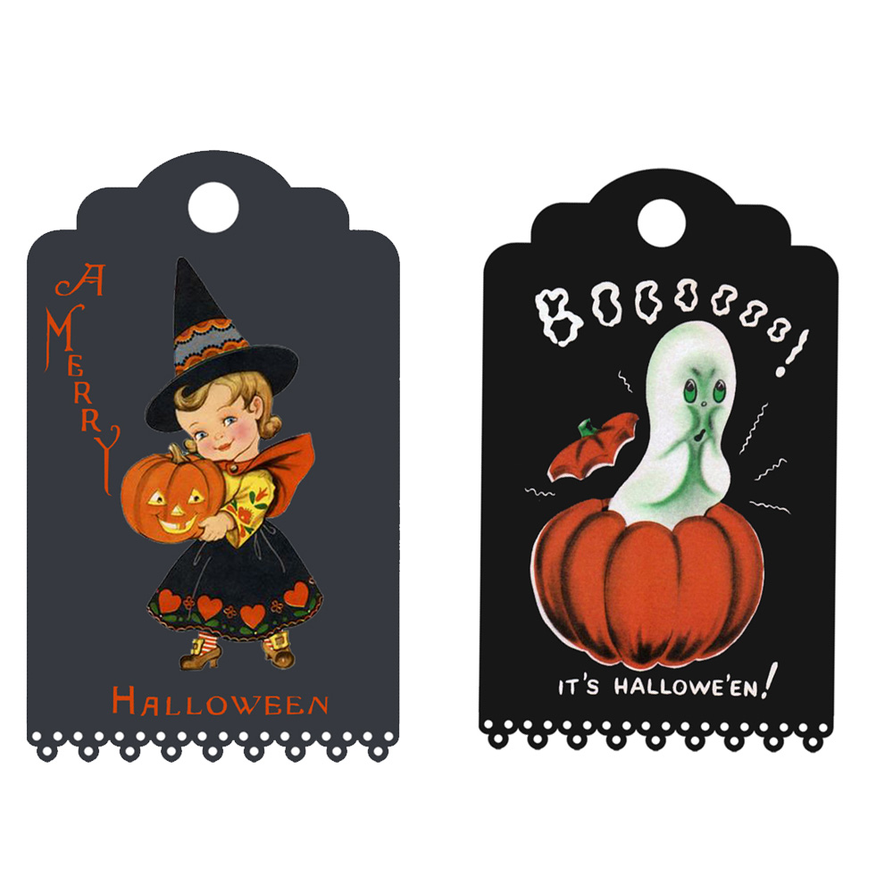 4Tags label etiquette vintage halloweeni