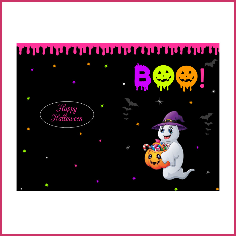 4 Cartes invitation remerciment Happy halloween deguisement