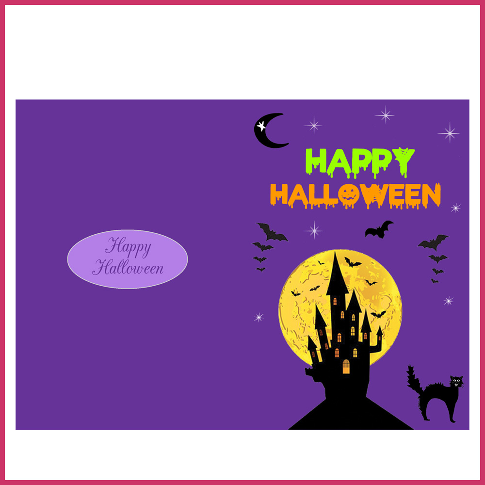 5 Cartes invitation remerciment Happy halloween deguisement