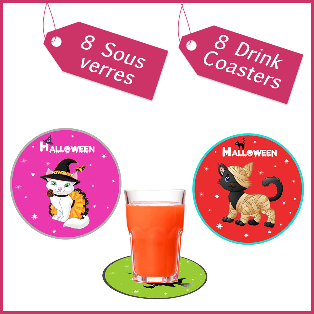 1 Drink Coasters halloween decoration party fantome