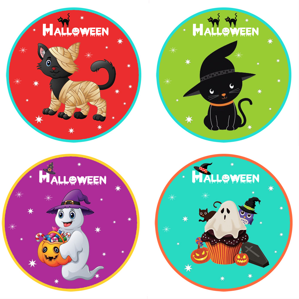 4 Drink Coasters halloween decoration party fantome