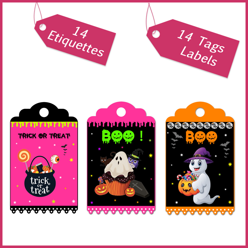 1Tags label Halloween etiquette fantomes