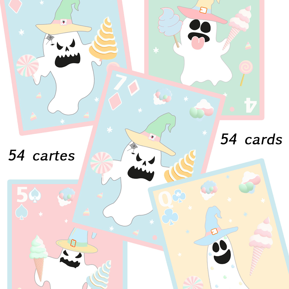8 Halloween ghosts childrens poker card game