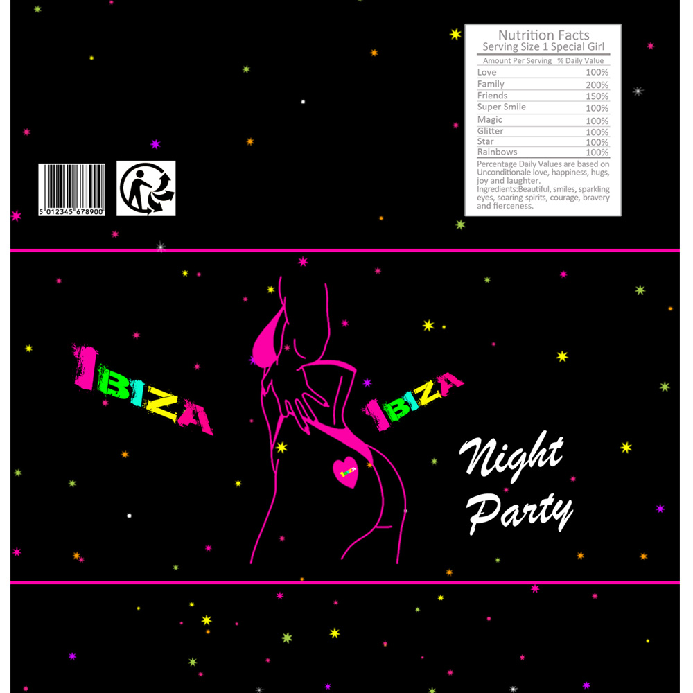 2 wrapper chocolate papier fete party Ibiza