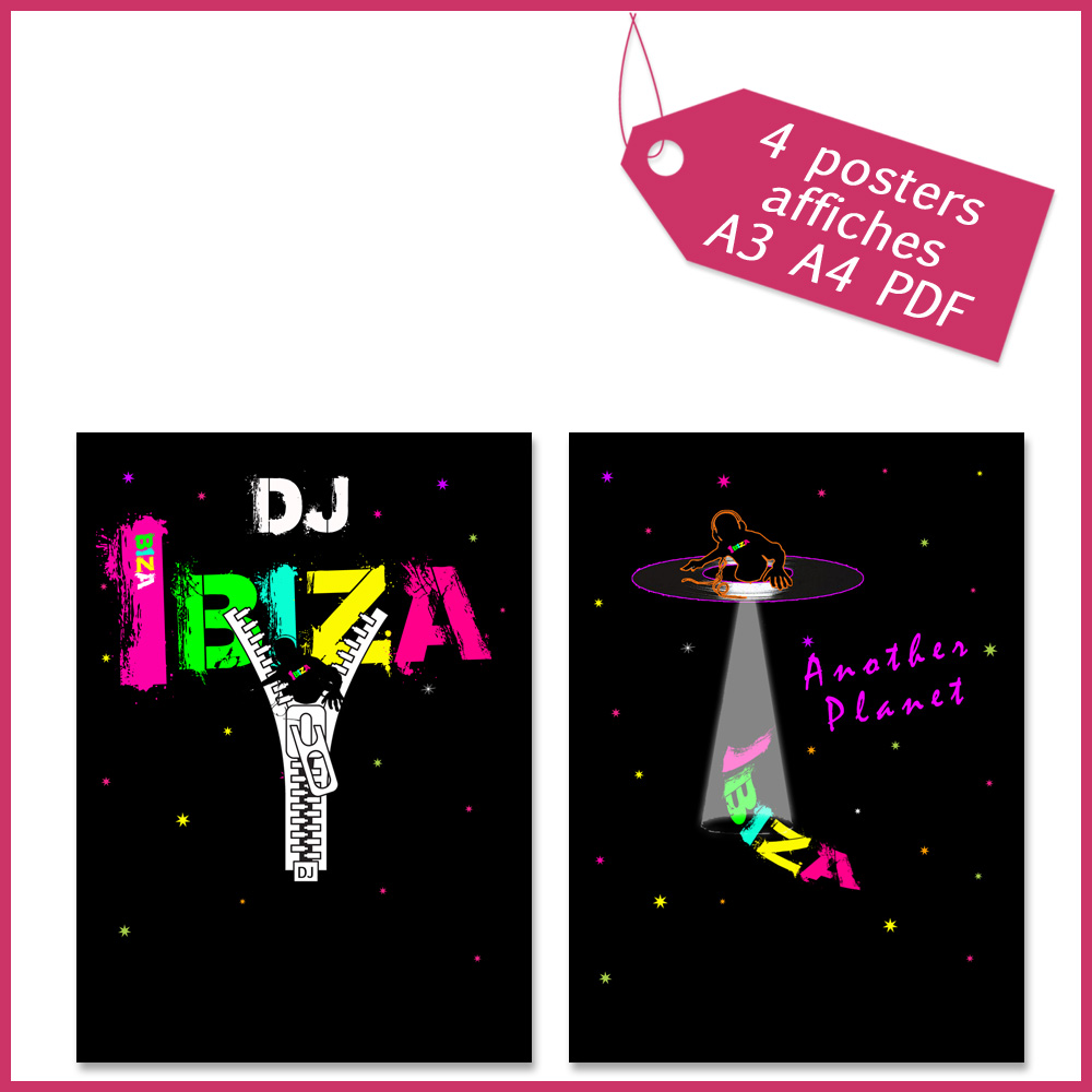 1 POSTER Affiche décoration DJ IBIZA