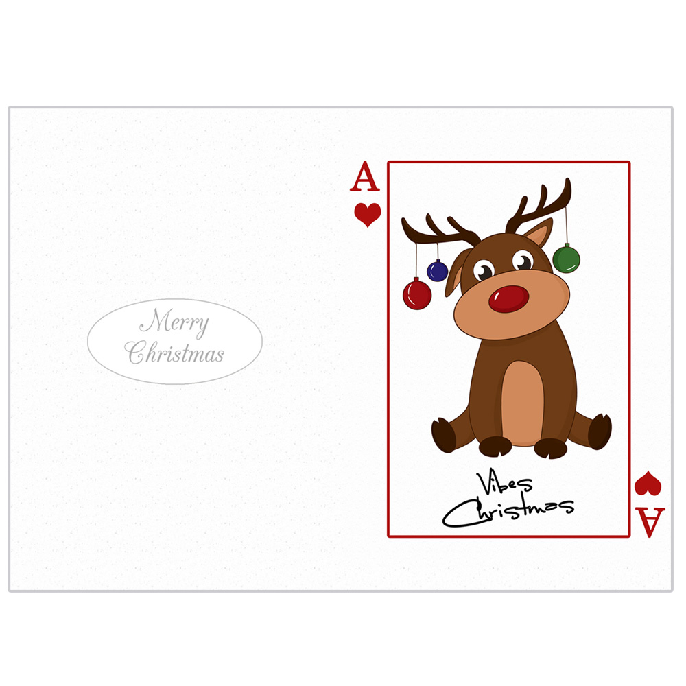 2 Merry Christmas card doe deer fawn