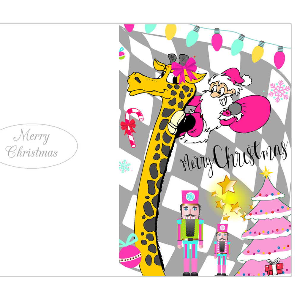 2Merry Santa Claus ski card
