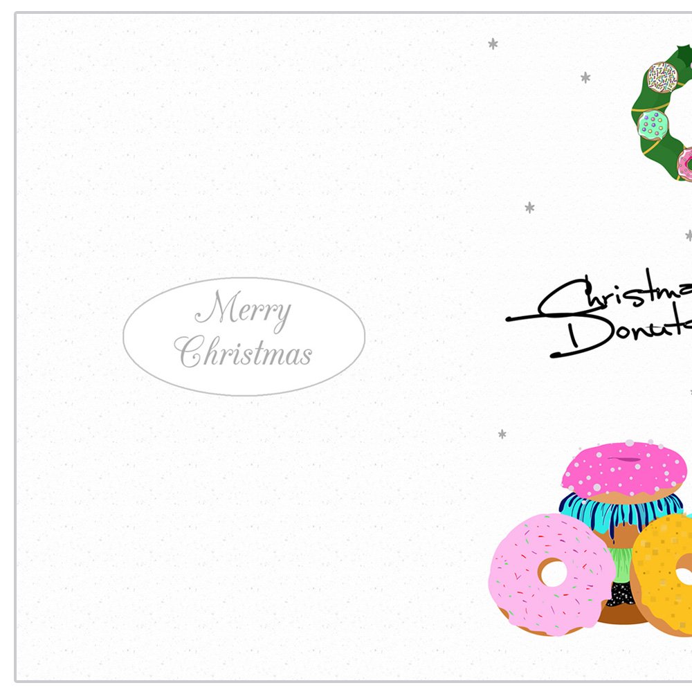 4 Merry Christmas donuts treat card