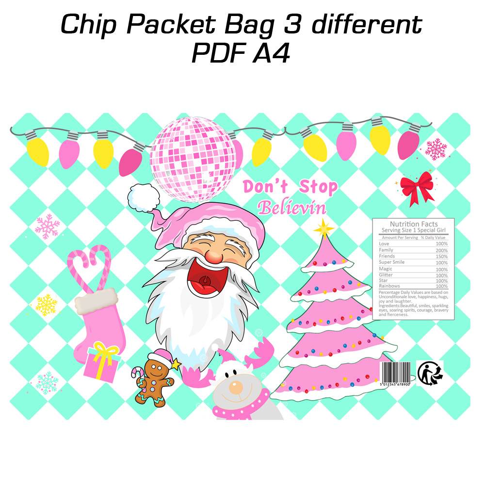 3 Christmas Santa vibes chip bags