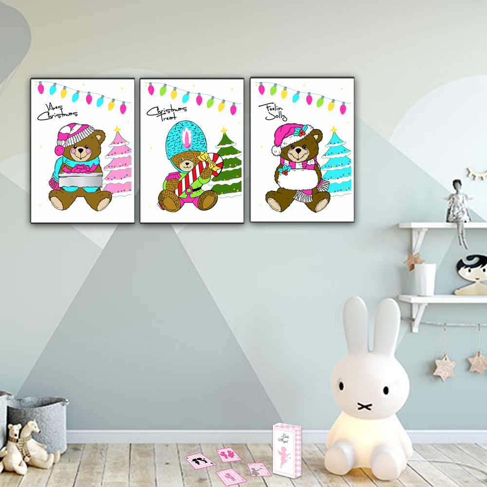 2 POSTER decoration ours polaire noel