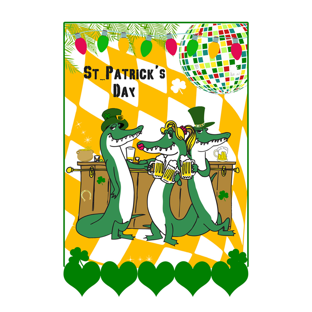 4 Saint Patricks Day flag garland banner