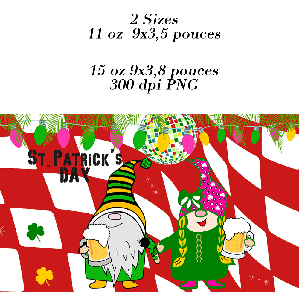 2 enveloppe sublimation mug St patriks day