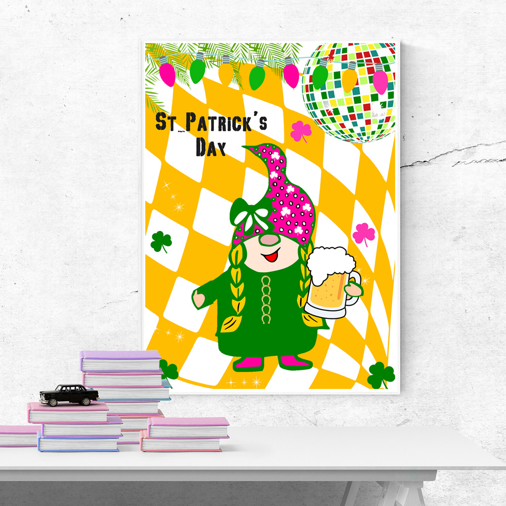 4 POSTER decoration mural st patricks day