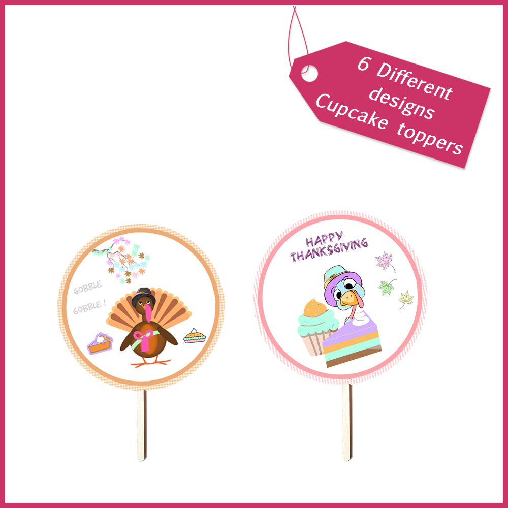 1 cupcake toppers holiday Thanksgiving