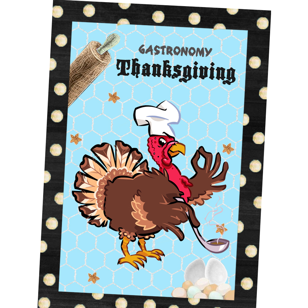 6 Cartes invitation remerciment thanksgiving