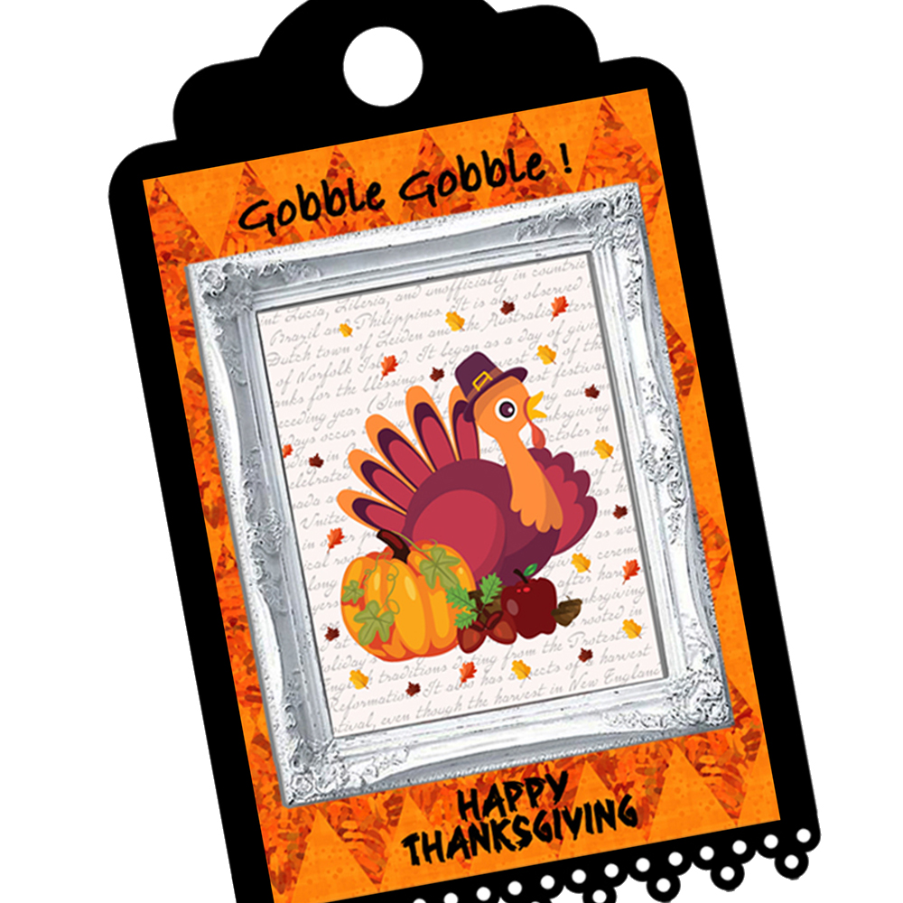 3 decoration label Thanksgiving tree thank you