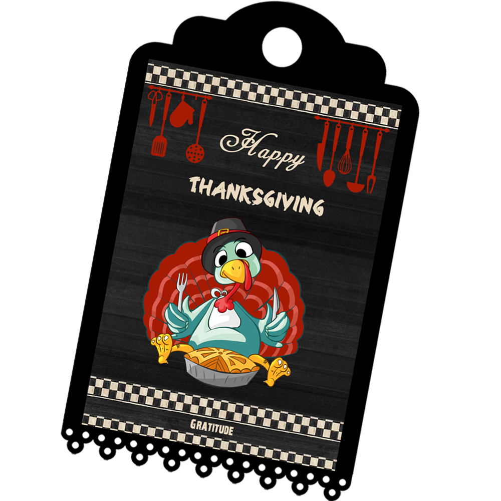5 decoration label Thanksgiving tree thank you