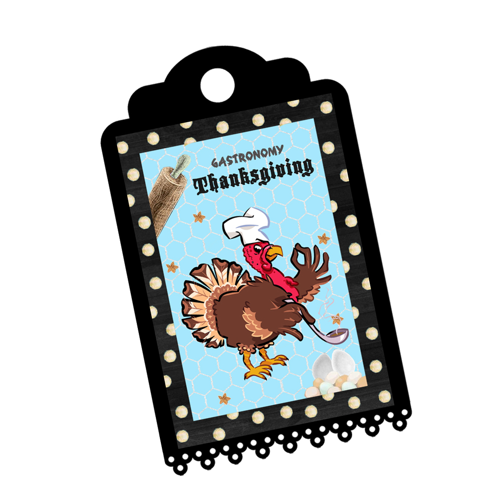 2 decoration label Thanksgiving tree thank you