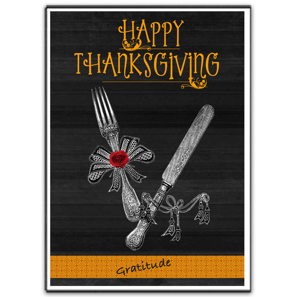 3 Affiche décoration table commerce Dinde Happy Thanksgiving