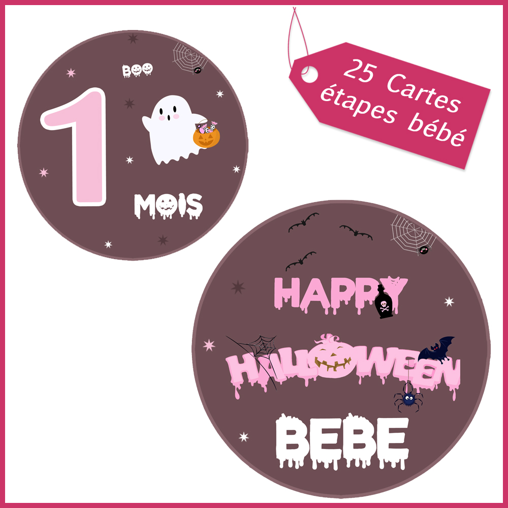 1cartes étapes bébé halloween à imprimer