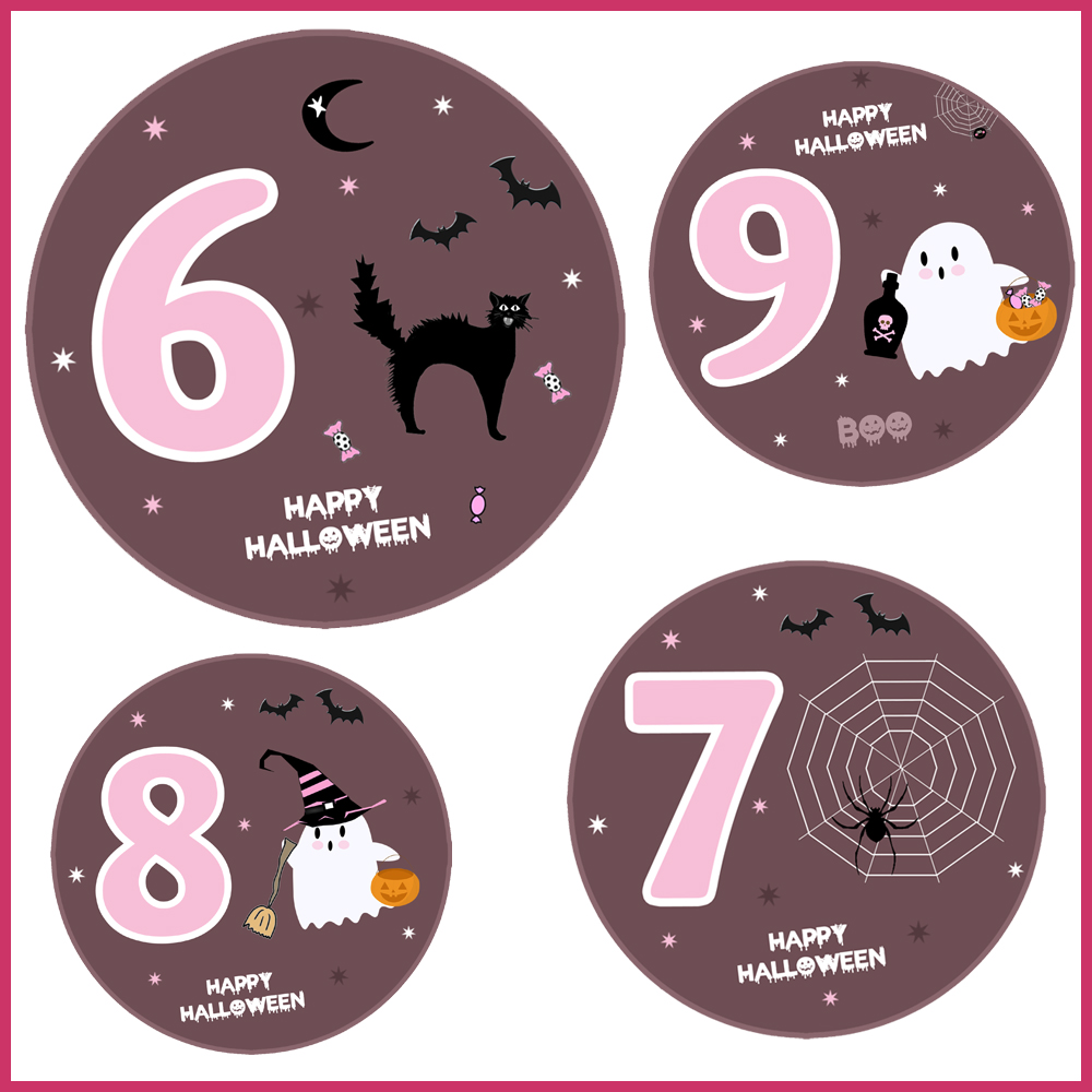 8 cartes étapes bébé halloween à imprimer