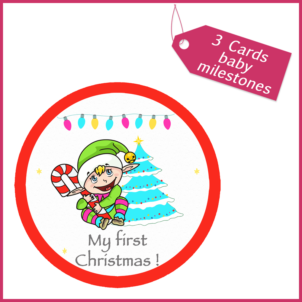 1Cards baby milestones Christmas imprimable