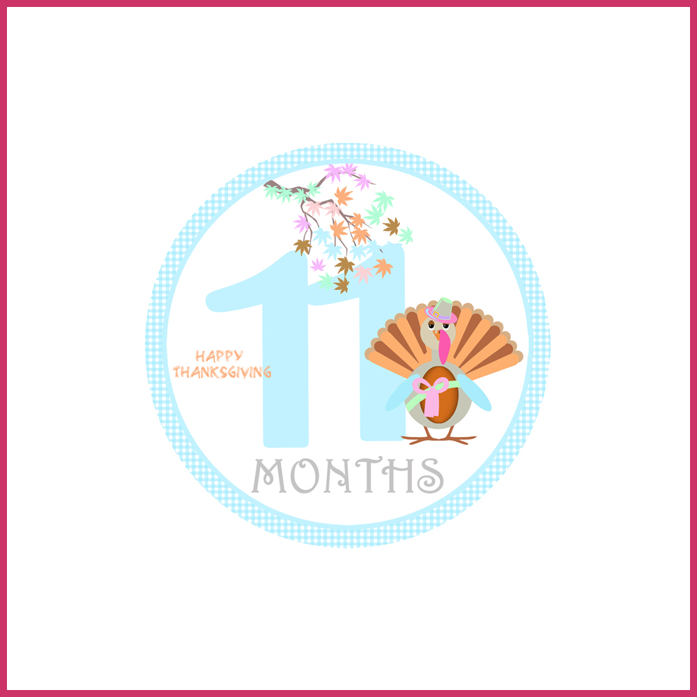 7 Cards baby milestones Thanksgiving