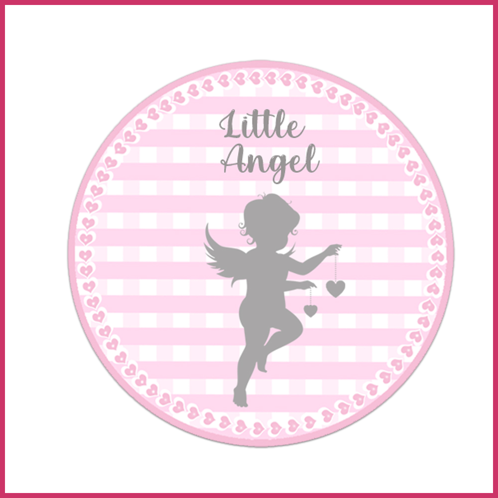 5 cupcake toppers pink girl angel