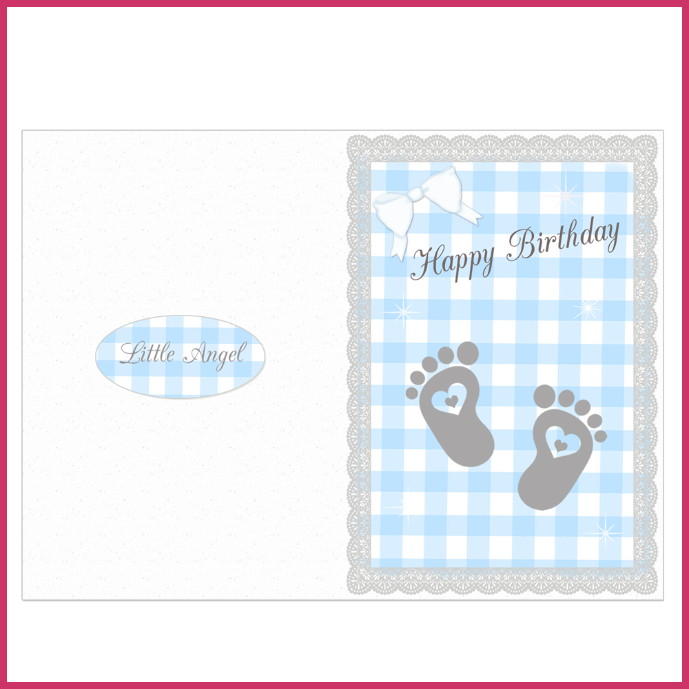2 cards happy birthday baby shower baptism thank you card