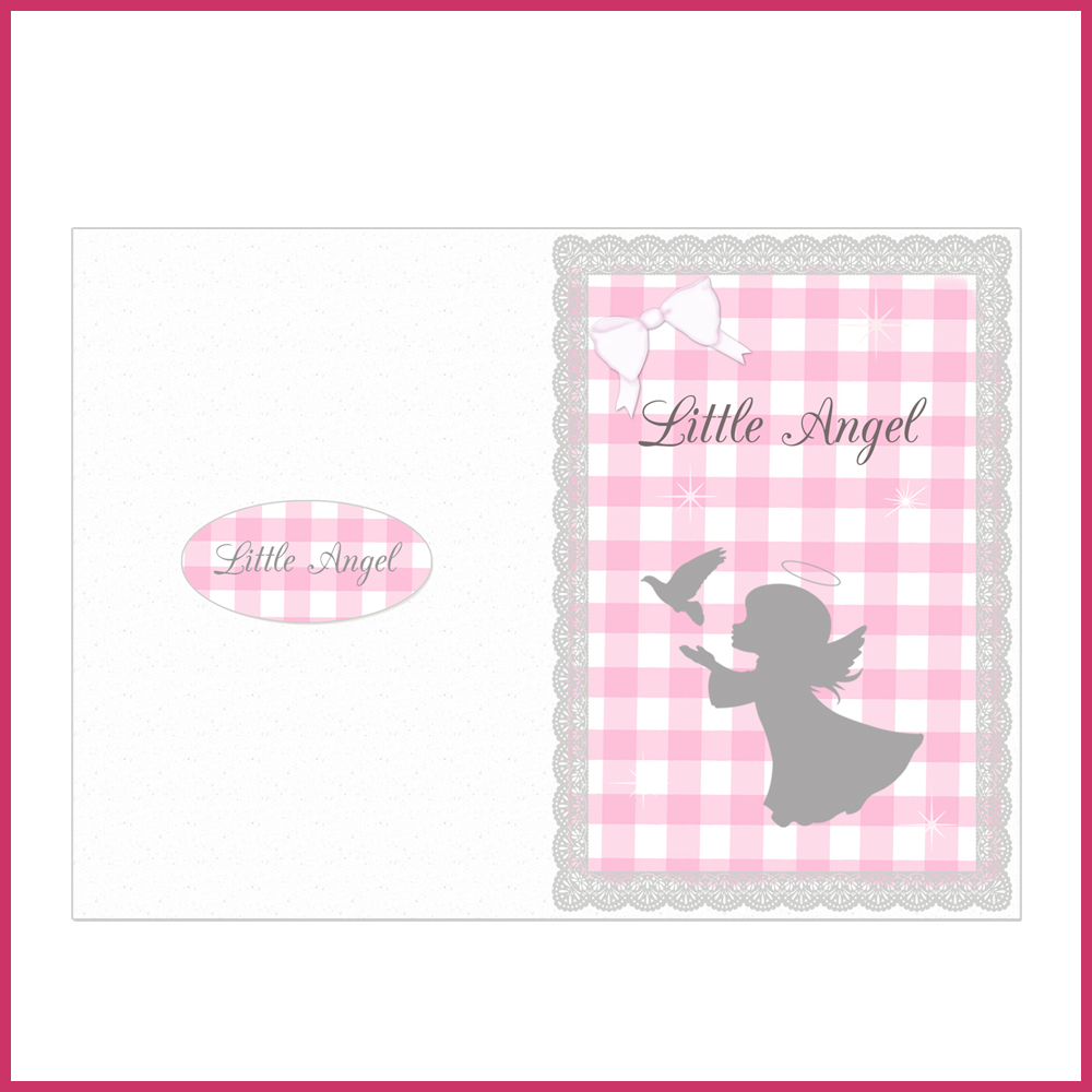 4 cards happy birthday baby shower baptism thank you card pink