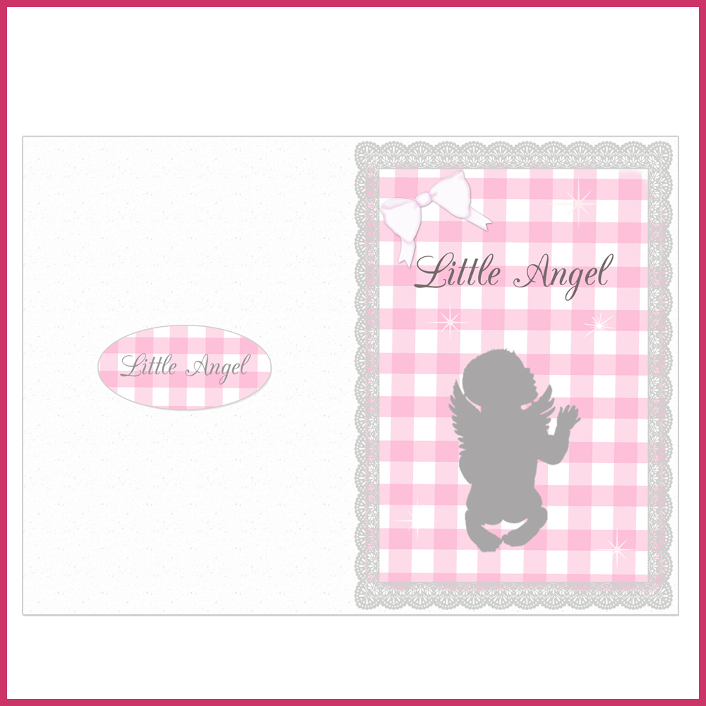 3 cards happy birthday baby shower baptism thank you card pink