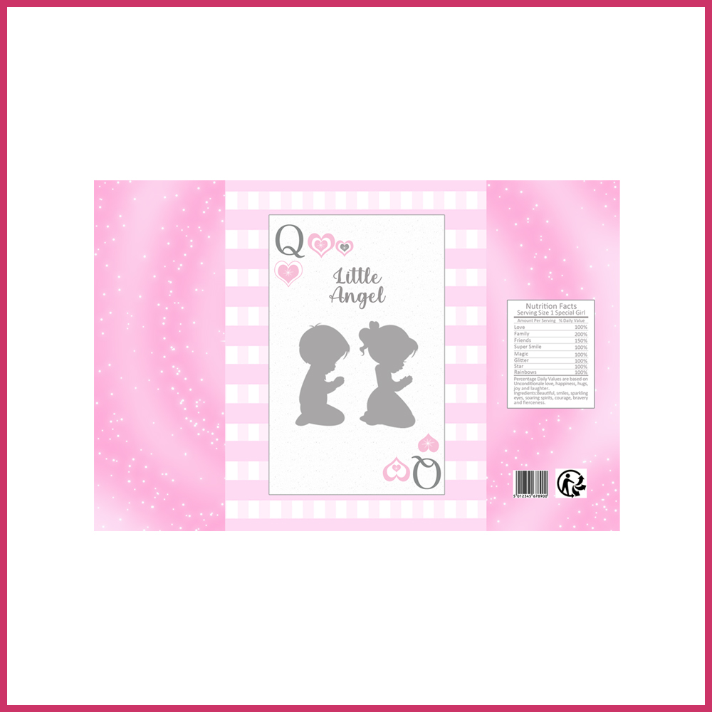 3 PINK packet chip bag kids boy girl baby shower birtdhay